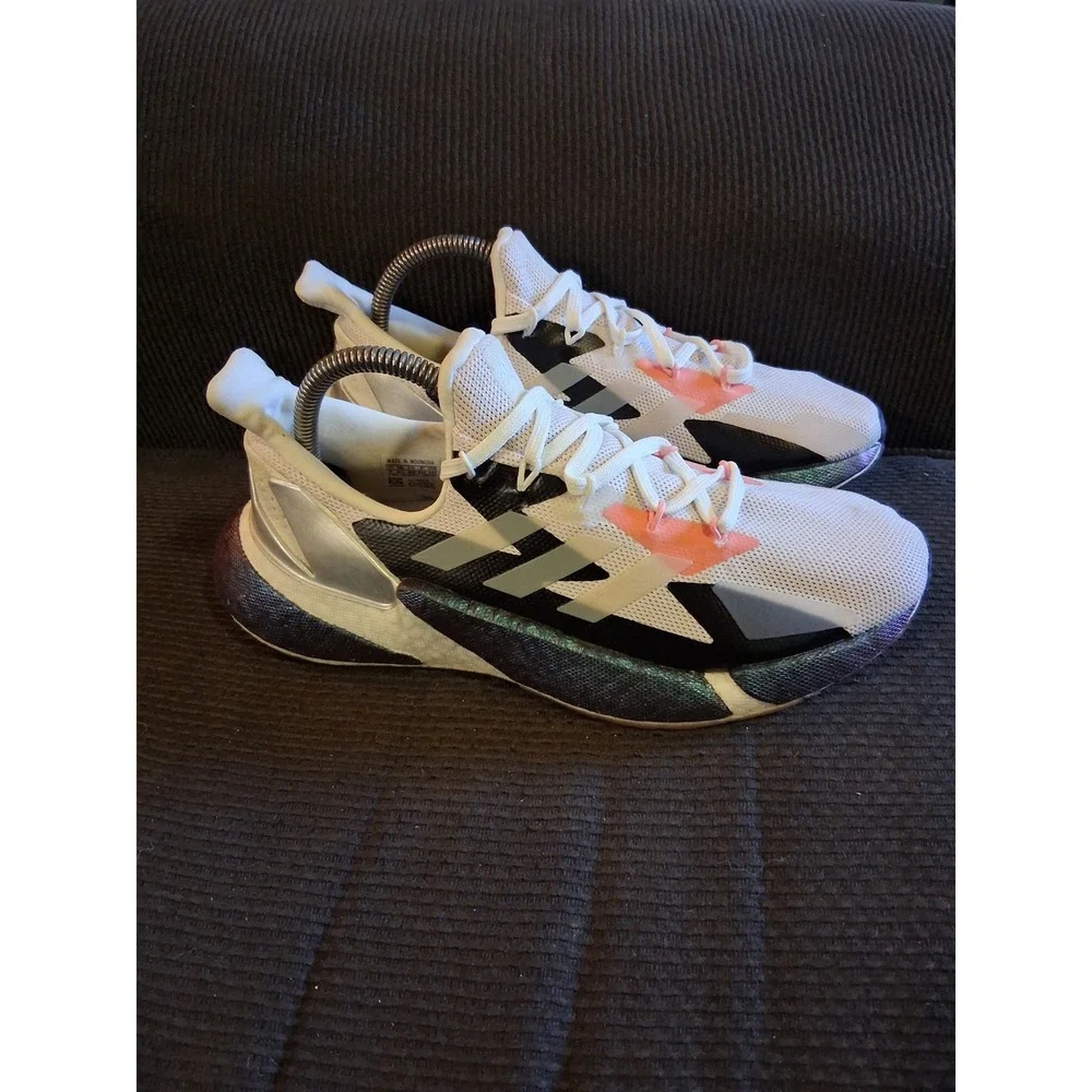 Adidas X9000L4 Mens Running Shoes Crystal White Silver Signal Pink FW9318 Size 7